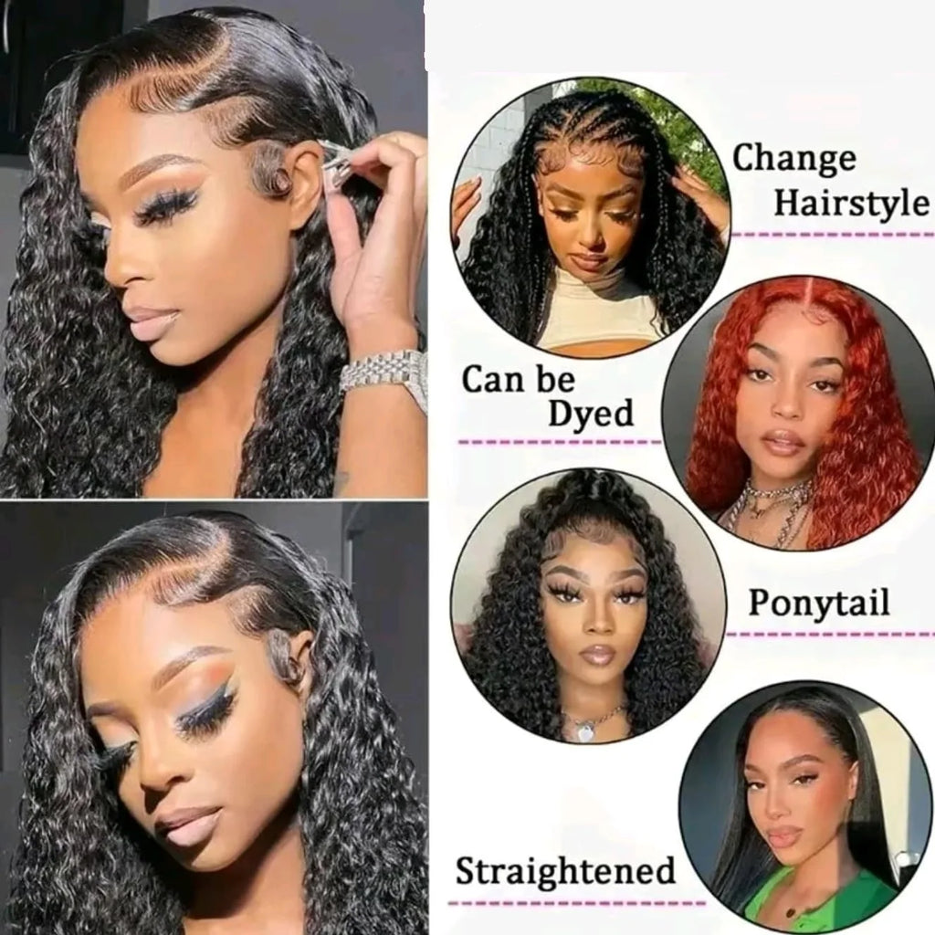 Burmese Curly Wave Human Hair Lace Front Wig