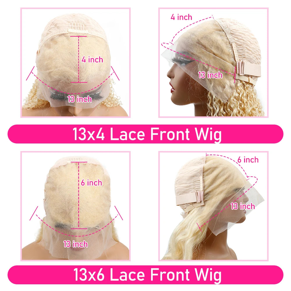 613 Blonde Straight Human Hair Wig | HD Lace, 220% Density