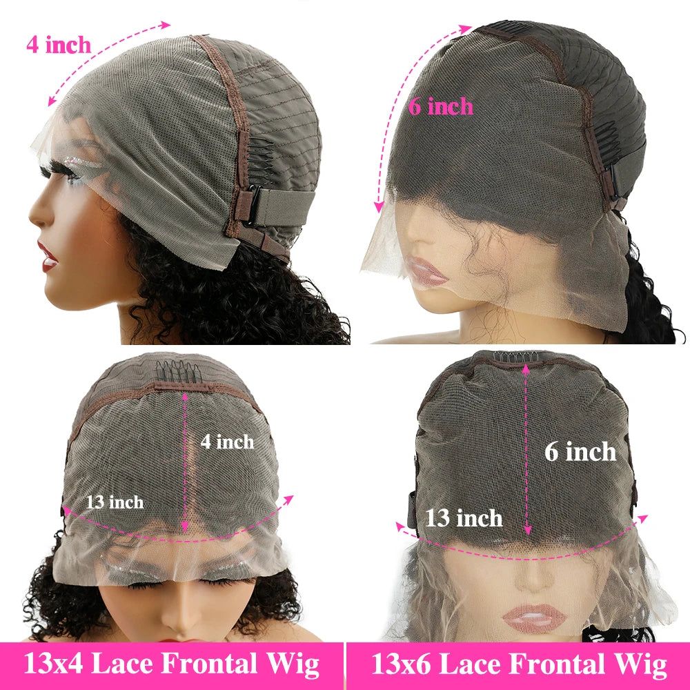 Burmese Curly Wave Human Hair Lace Front Wig