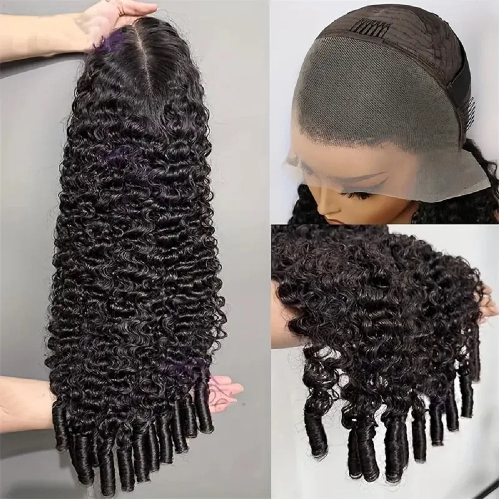 Burmese Curly Wave Human Hair Lace Front Wig
