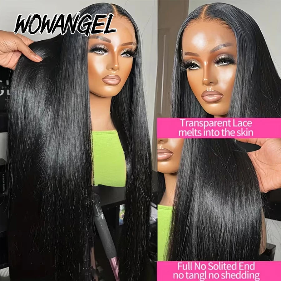 WowAngel Straight Glueless Human Hair Wig | 13x6 HD Lace