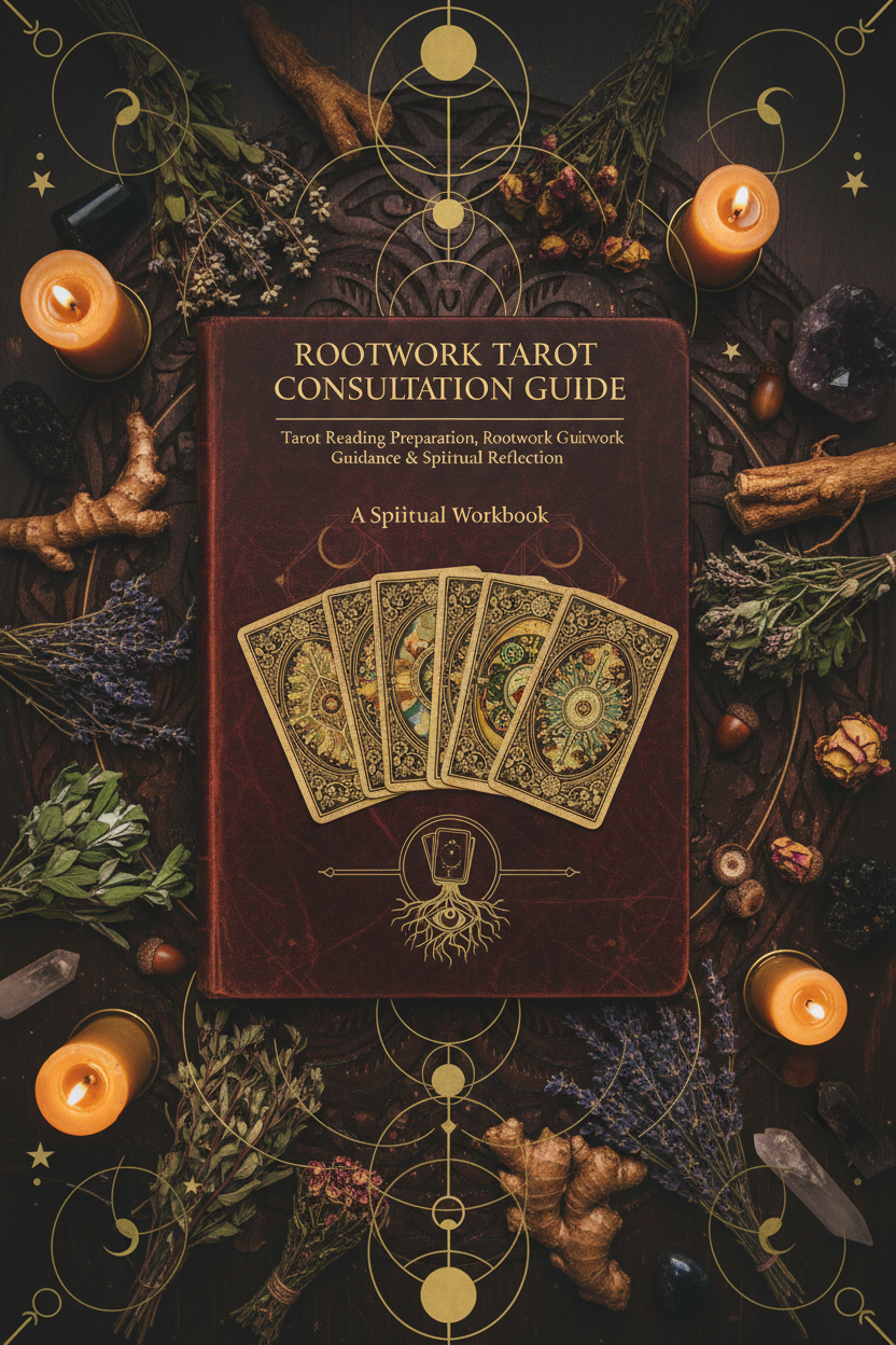 Rootwork Tarot Consultation Guide | Tarot Reading Preparation, Rootwork Guidance &amp; Spiritual Reflection Workbook