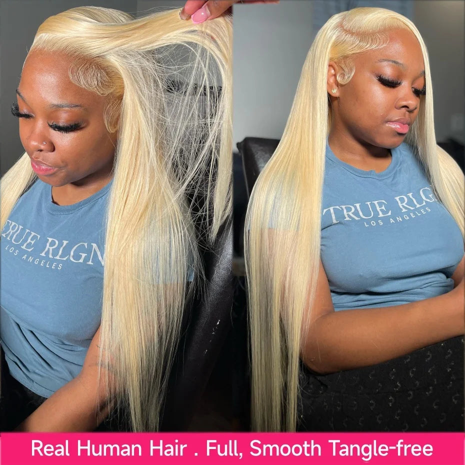 613 Blonde Bone Straight Human Hair Wig | 360 Lace